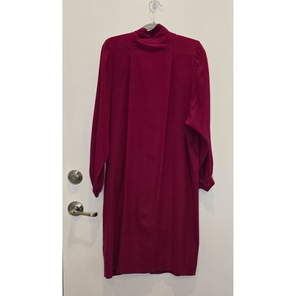 Vintage Red Umi Collections Anne Crimmins 100% Silk Dress Size 10 Holiday Party - Picture 7 of 10